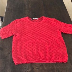 Zara red knitted t shirt